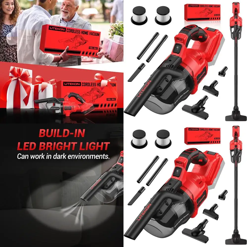 

Беспроводной пылесос 20В, мощность 20000 Па, HEPA-фильтр, портативный ручной пылесос 5-в-1 со светодиодной подсветкой для различных поверхностей и автомобилей (B)