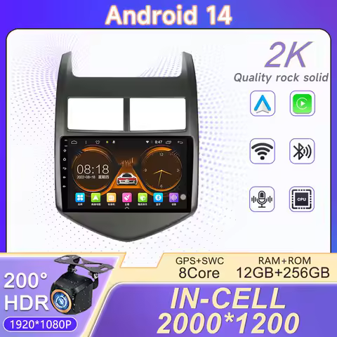 Android 14 For Chevrolet Aveo 2 Sonic T300 Car Radio Stereo head unit Multimedia Player Screen Navigation No 2din DVD 5G WIFI