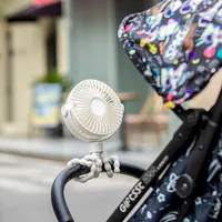 Baby Stroller Fan USB Rechargeable 1200mAh Battery Portable Outdoor Travel Handheld Folding Electric Air Cooling Fan