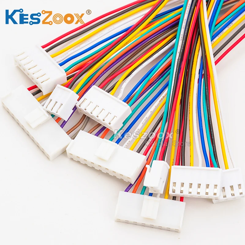 Keszoox JST 3.9mm VHR-2N 2-10N VH3.96mm Wire Connector Length of 10-100cm Premium 18AWG Wire【Support Customized】