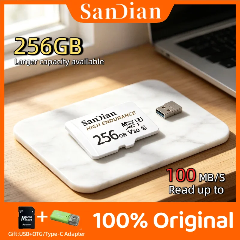 

128GB 256GB Original V30 C10 High Endurance Micro TF SD Card Memory For Dash Cam Home Security Surveillance Full HD