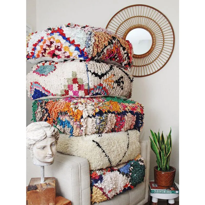 

Morocco imported hand-woven wool cotton pier pier seat cushion floor cushion lazy sofa