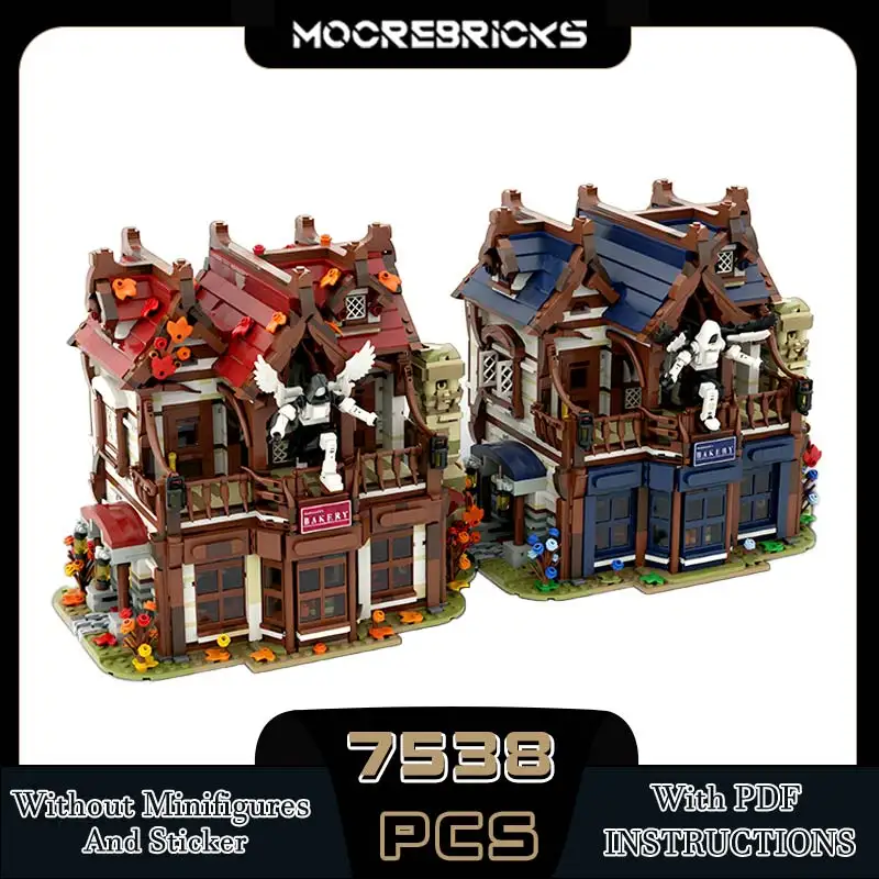 Medieval City Street View Room Andwraith's Bakery Modular Building Blocks Architecture Sets Bricks Toys Creative Kid's DIY Gifts