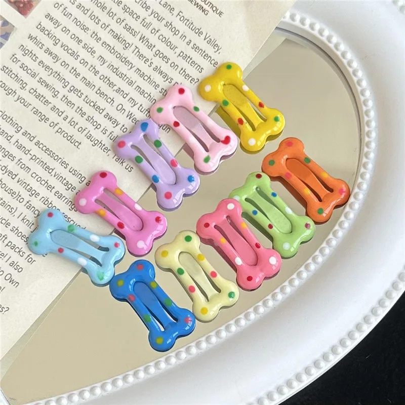 5/10/20pcs Dog Hair Clips Multicolor Barrettes Small Bone Snap Hair Clips for Dog Cat Pet Grooming Bows Pet Hair Accessories