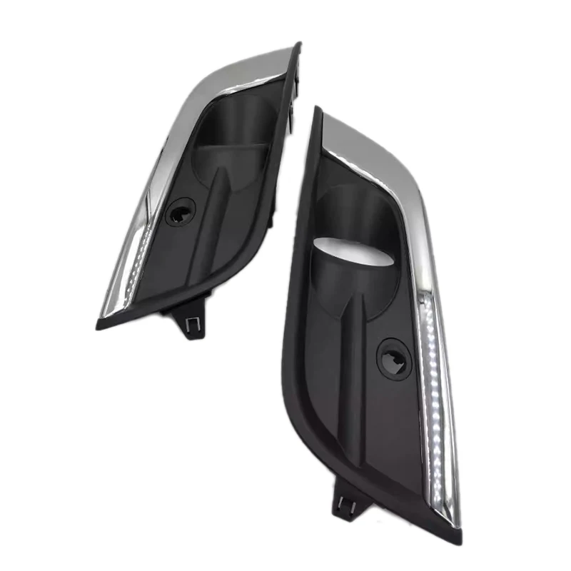 For Renault Koleos 2017-2018 Car Front Bumper Fog Light Lamp Bezel Frame Cover Grille Shell Cap Hood Lid Chrome