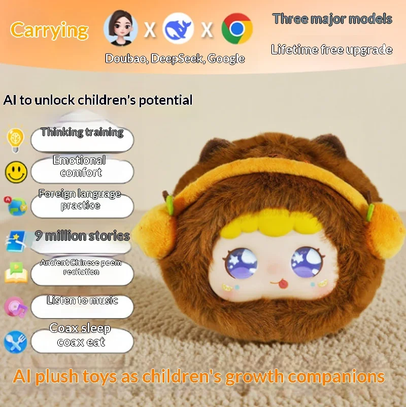 Ai Fluffy Pelúcia Interativa, Boneca Companheira de Conforto, Pingente de Coelho para Mochila, Enfeite Suspenso, Presente para Adultos