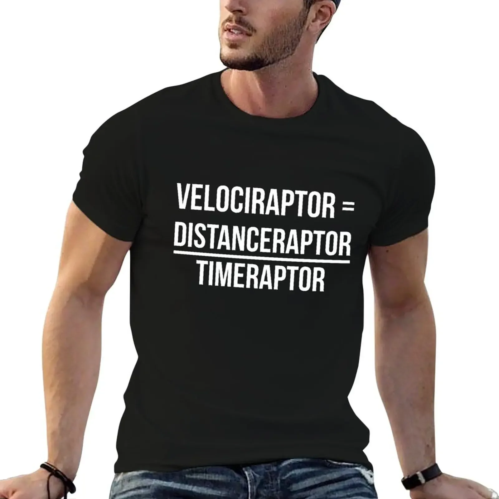 Velociraptor = Distanceraptor / Timeraptor Funny Science Tee T-Shirt graphic shirts vintage t shirts t shirts for men graphic