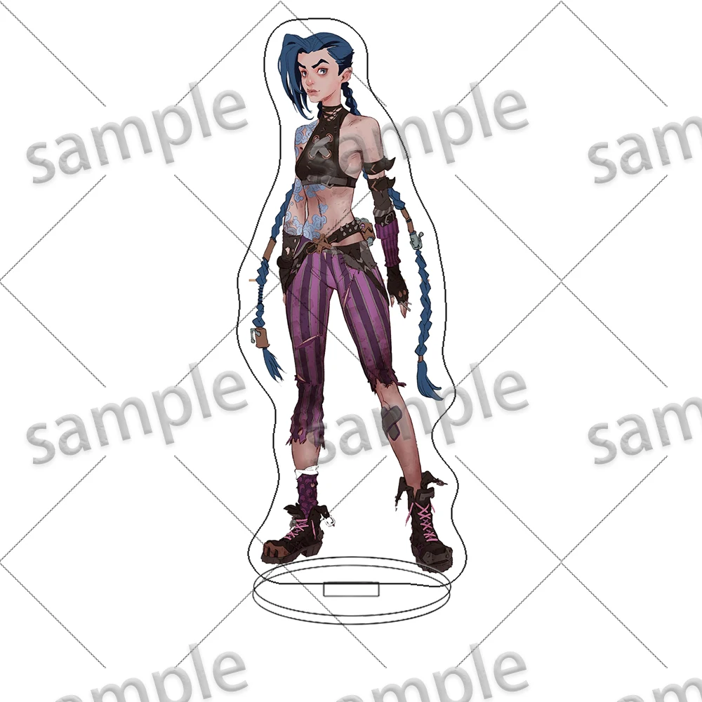 Arcane League Of Legends Jinx Vi Anime Acrylic Stand Model Plate Keychain Desk Decoration Figure Display Ornaments Friends Gift view 2