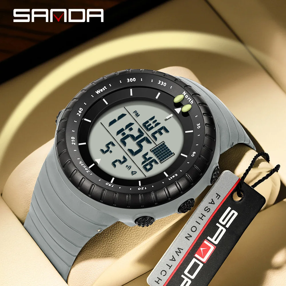 

SANDA 6256 New Top Fashion Men's Electronic Watch Sports LED Alarm Clock Multi functional Night Light Waterproof Men's Watch