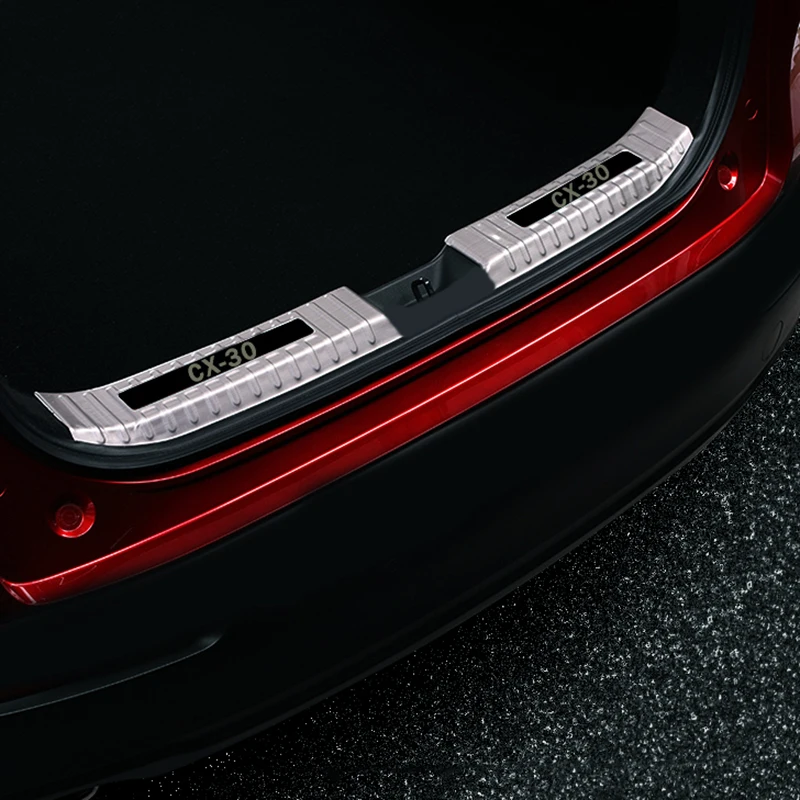 For Mazda CX30 CX-30 2022 2021 2020 Trunk Cover Protector Sill Rear Bumper Guard Plate Trim Car Accessories