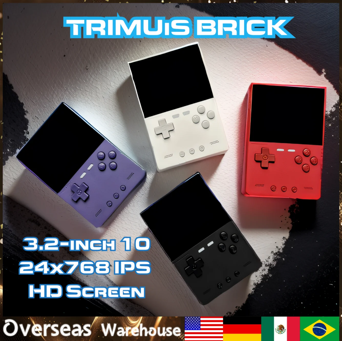 Trimui Brick Retro Game Console Vertical Edition Open Source Palm Console Portable Lightweight Back Handheld Game Console Gift