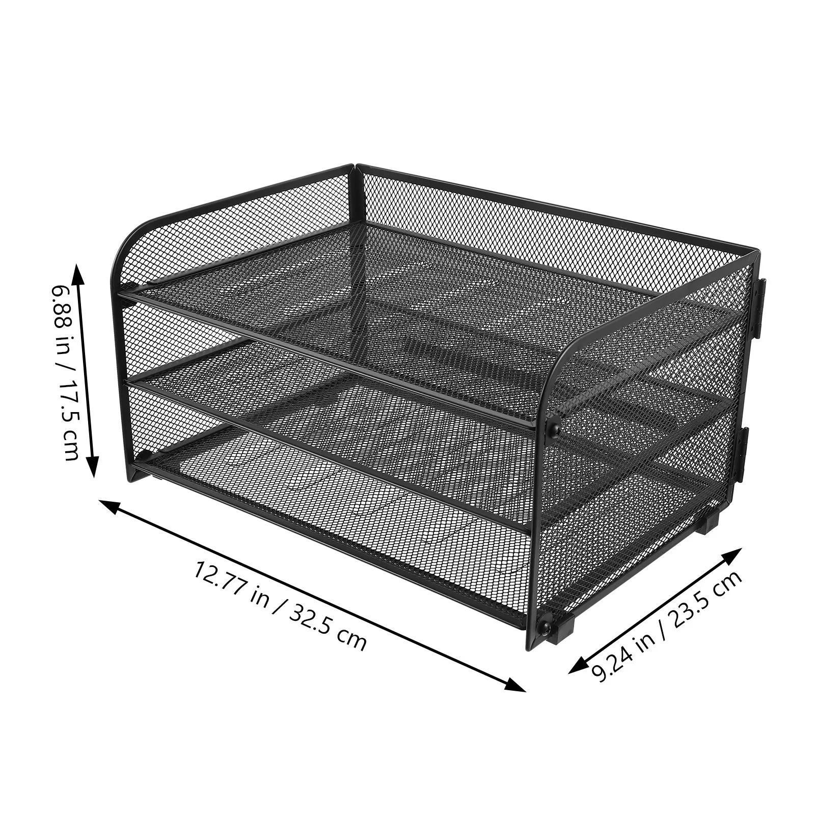 Stackable 3 Tier Desk Organizer Paper Tray Desktop Document Holder for Files Magazines Newspapers Notebooks Office School Home