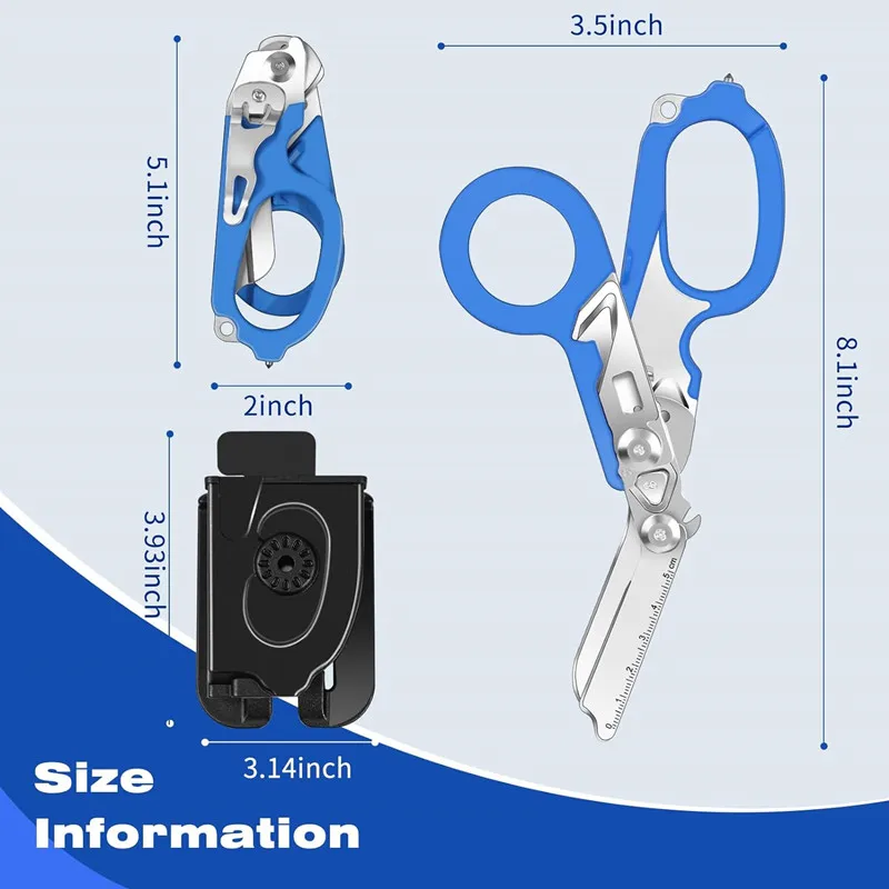 Imagem -05 - Tactical Multifunction Emergency Raptors Scissor Edc Gadget Expert First Aid Folding Scissor Outdoor Survival Tool Combinação
