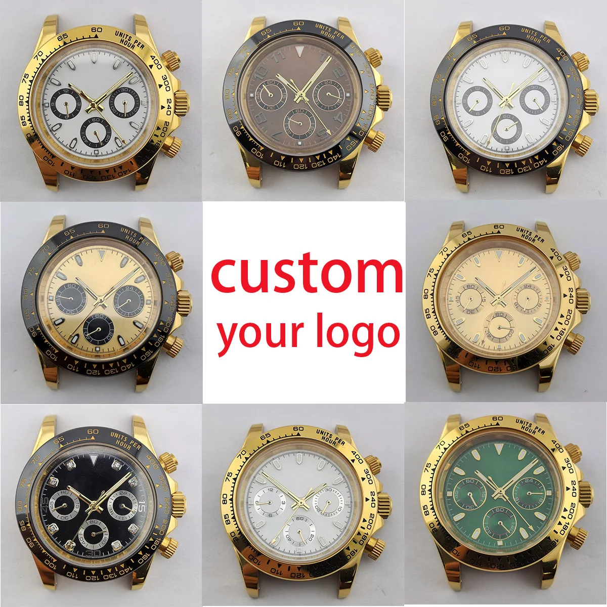 29mm VK63 Dial Panda Dial Luminous custom logo Dial vk63 Case Quartz Watch dial fit VK63 Movement chronograph Watch Accessories