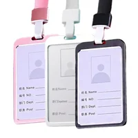 Funda de Metal para permisos de trabajo, soporte para tarjetas de identificación, nombre de exposición, cordón, funda para tarjeta de pase de trabajo, correa para el cuello
