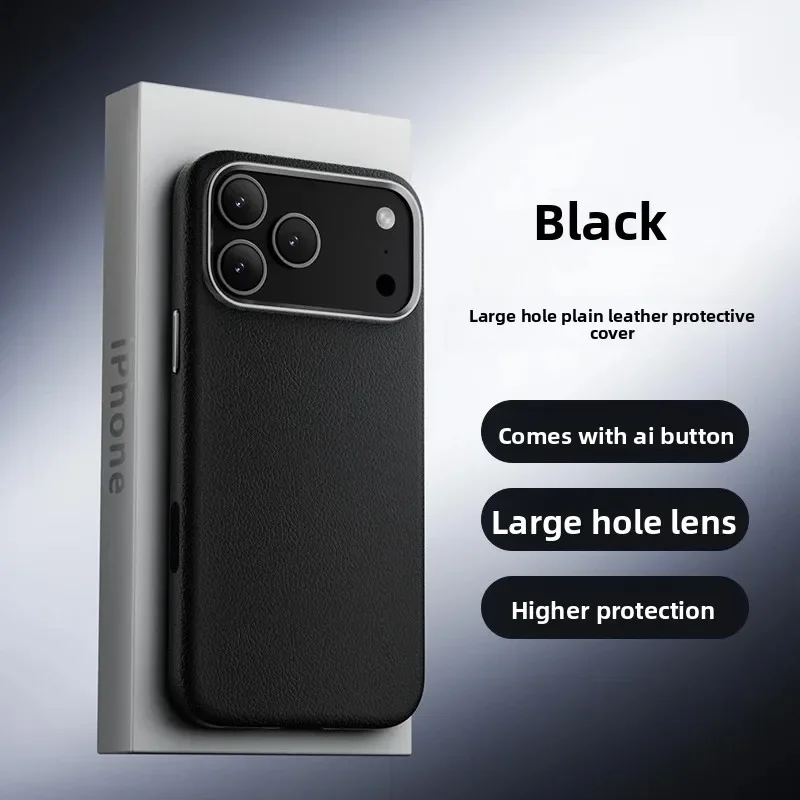 

High-end Premium Genuine Leather Magnetic Charging Case For IPhone 17 Pro Max 17Air AI Smart Control Camera Button Protect Cover