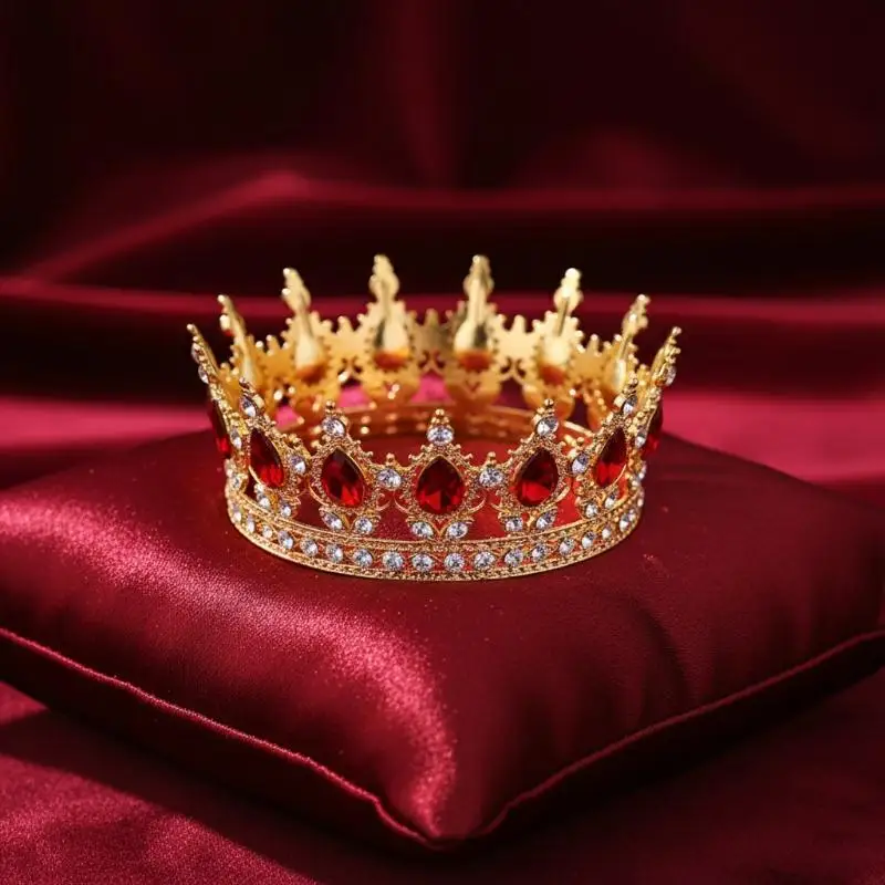 Crown Tiara Cake Topper Crystal Pearl Princess Theme Decoration For Children Birthday Party Wedding Cake Cupcake Topper
