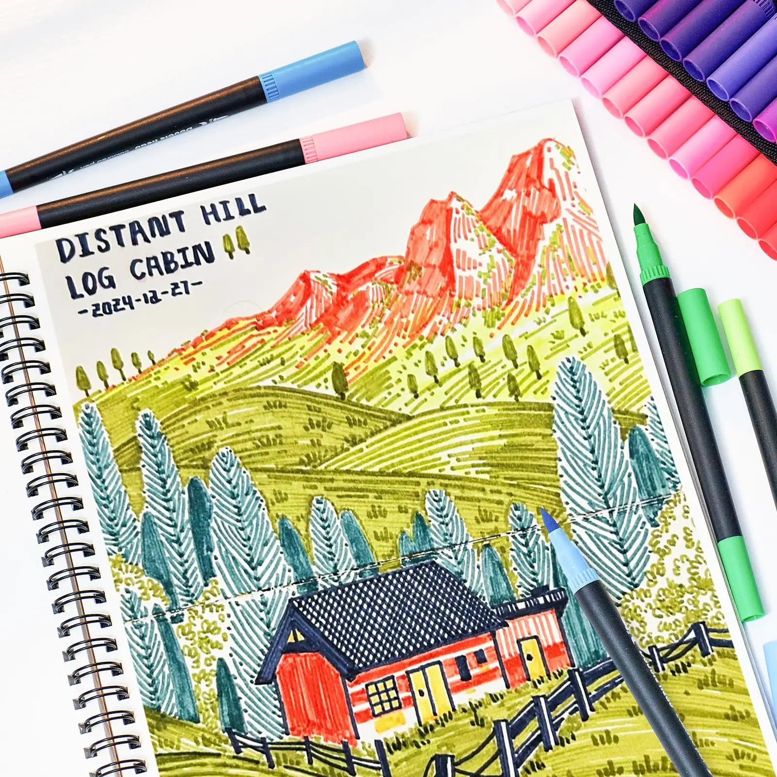 مجموعة أقلام تحديد فنية ممتازة مكونة من 72 لونًا مع حقيبة قابلة للطي - أطراف رفيعة للغاية وفرشاة للفنانين البالغين للرسم والرسم #5