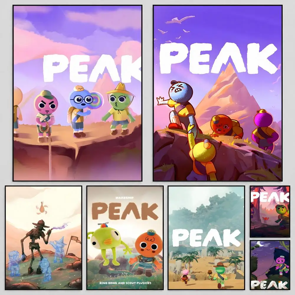 Game PEAK Co Op Survival Poster Self Adhesive PP Wall Art HD Gaming Room Bedroom Living Room Decor Apartment Gift