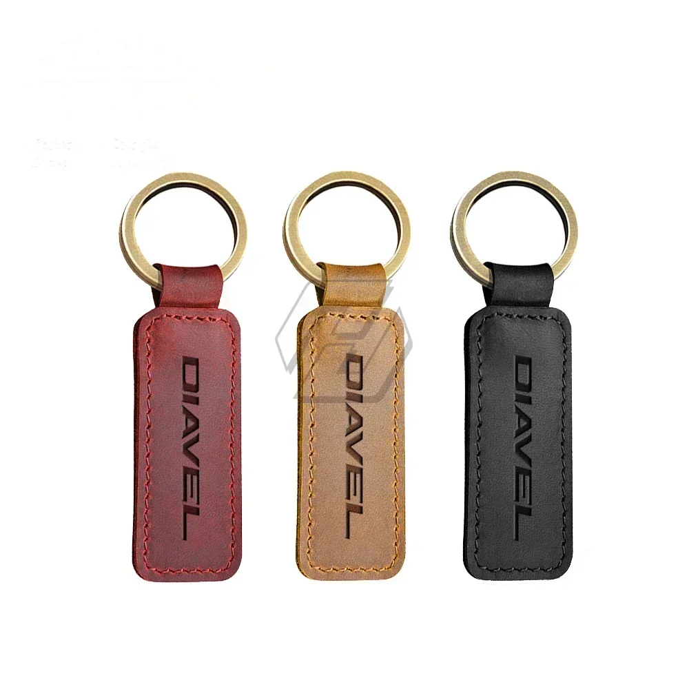 

For Ducati X Diavel S 1260 Key Motorcycle Cowhide Keychain Key Ring