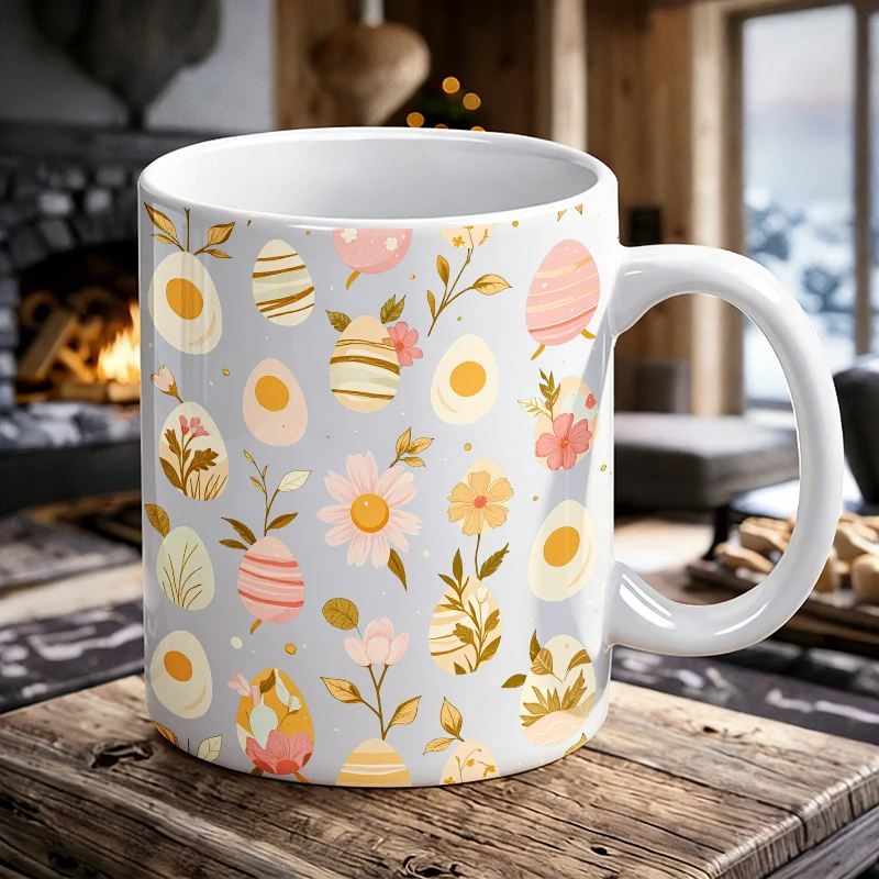 

Morandi Easter egg fully printed ceramic cup, coffee cup, milk cup, office tea cup, drinking cup, fade-resistant,gift for friend