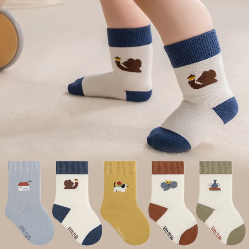 5-pares-meias-recem-nascidas-dos-desenhos-animados-criancas-meados-tubo-meias-primavera-bebe-para-criancas-accessrioes