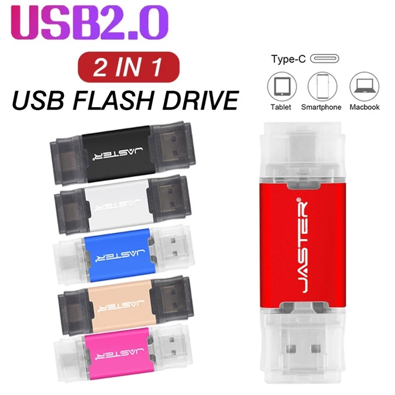 

Top Quality USB Flash Drives 128GB 64GB Pen Drive Real Capacity Pendrive 8GB Type-c 2 IN 1 Memoria USB Stick 8G USB for Phone/PC
