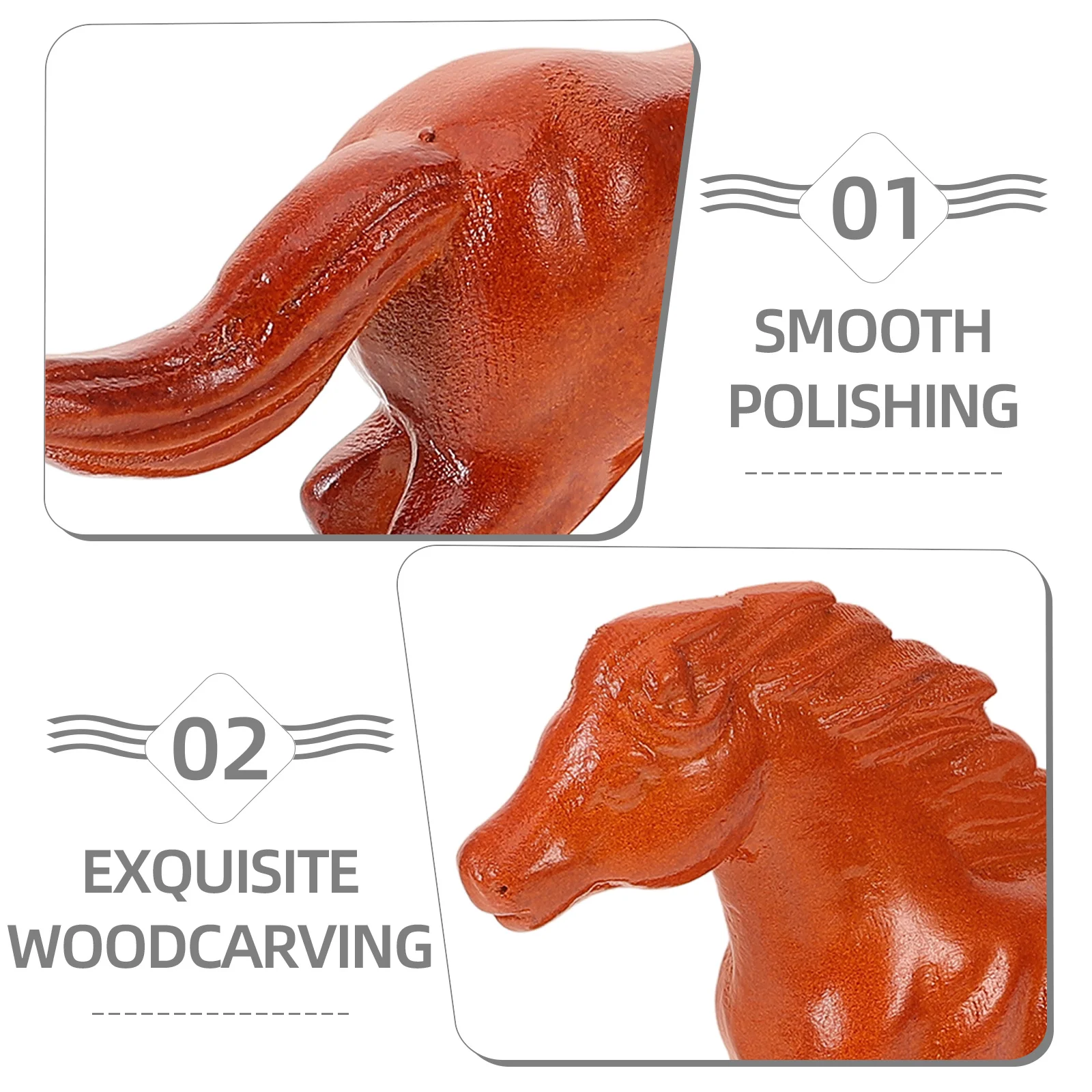 

Wood Horse Ornament Exquisite Workmanship Decorative Home Accessory for Bookshelf Table Wood Horse Statue Home Decoration