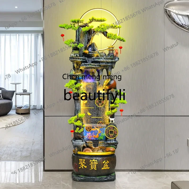 ss8350 SS New Chinese style flowing water ornaments circulating water floor Feng Shui wheel attracts wealth rockery landscape de