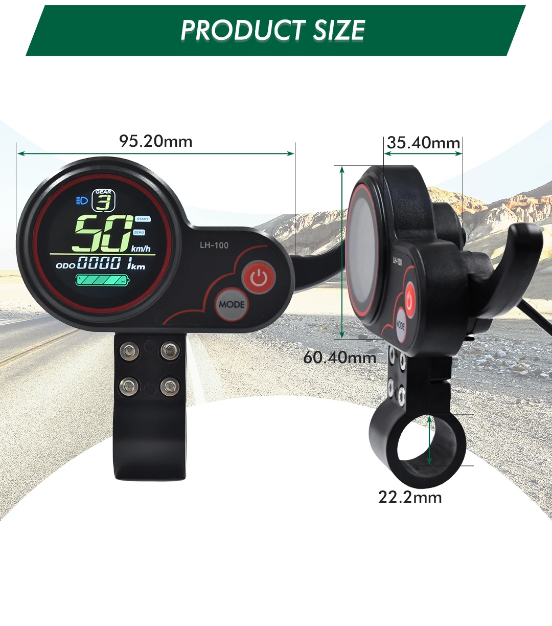 UART2 E-Bike LCD LH100 Buntes Display Meter 24V-60V SM/Wasserdichter Verbindungsstecker Elektro-Fahrrad-Display mit USB UART – Detail 12