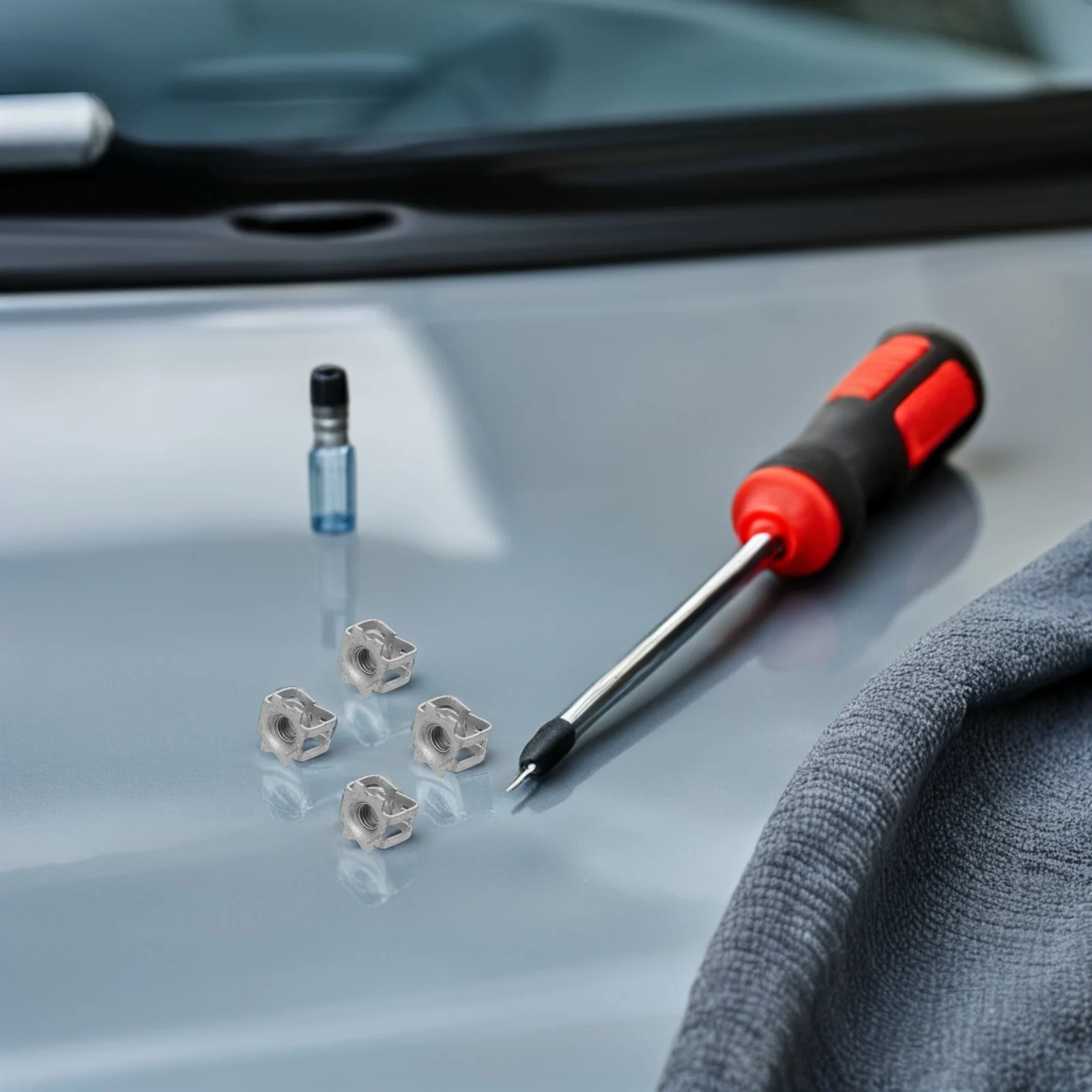 

30pcs Decorative Trim Panel Fasteners Metal Snap Buttons Automotive Interior Dashboard U Shape Body Bolts