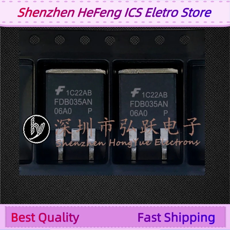 10PCS -20PCS FDB035AN06A0 TO-263  60V 22A/80A    Quality Guarantee