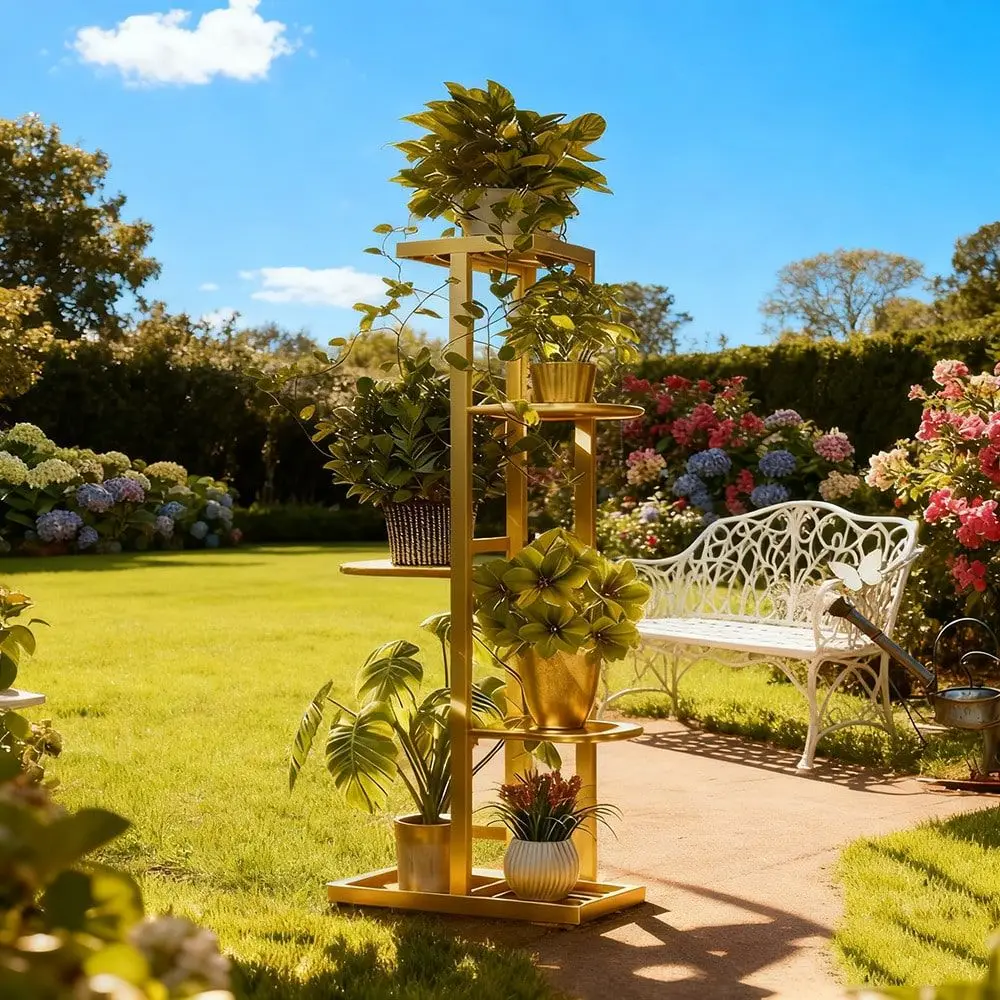 

Pc. FiveTier Wrought Iron Plant Stand Sturdy And Durable, Elegant And Refined, Perfect For Indoor Balconies. This Wrought Iron