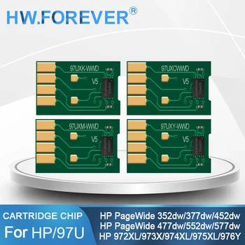 HW.FOREVER HP 자동 리셋 칩, 페이지 와이드 프로, 352dw, 452dn, 452dw, 377dw, 477dn, 477dw, 552dw, 577dw, 577z 프린터 잉크 카트리지 칩  Best5