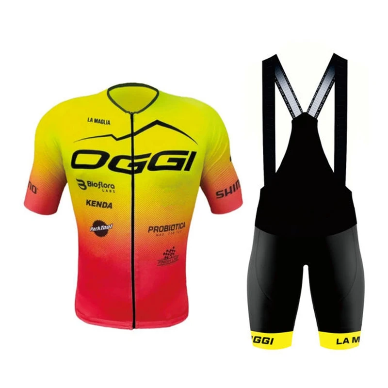 

Oggi Cycling Team Racing Apparel Summer Short Sleeve Triathlon Bib Shorts maillot ciclismo hombre Road leisure riding Mtb Jersey