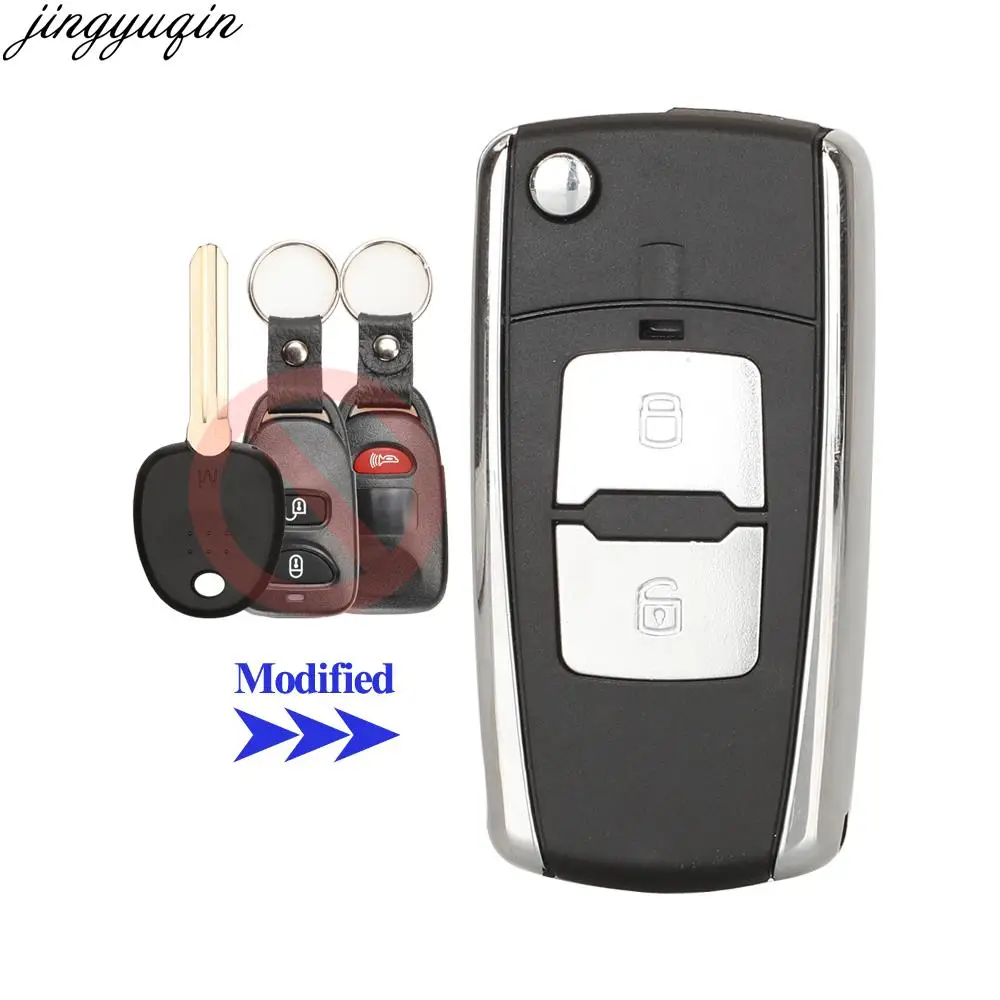 Jingyuqin Modified Remote Car Key Case Shell For Hyundai Elantra 2011 GLS 1.6 2010 Tucson #33 Right Blade 3 Buttons Replacement