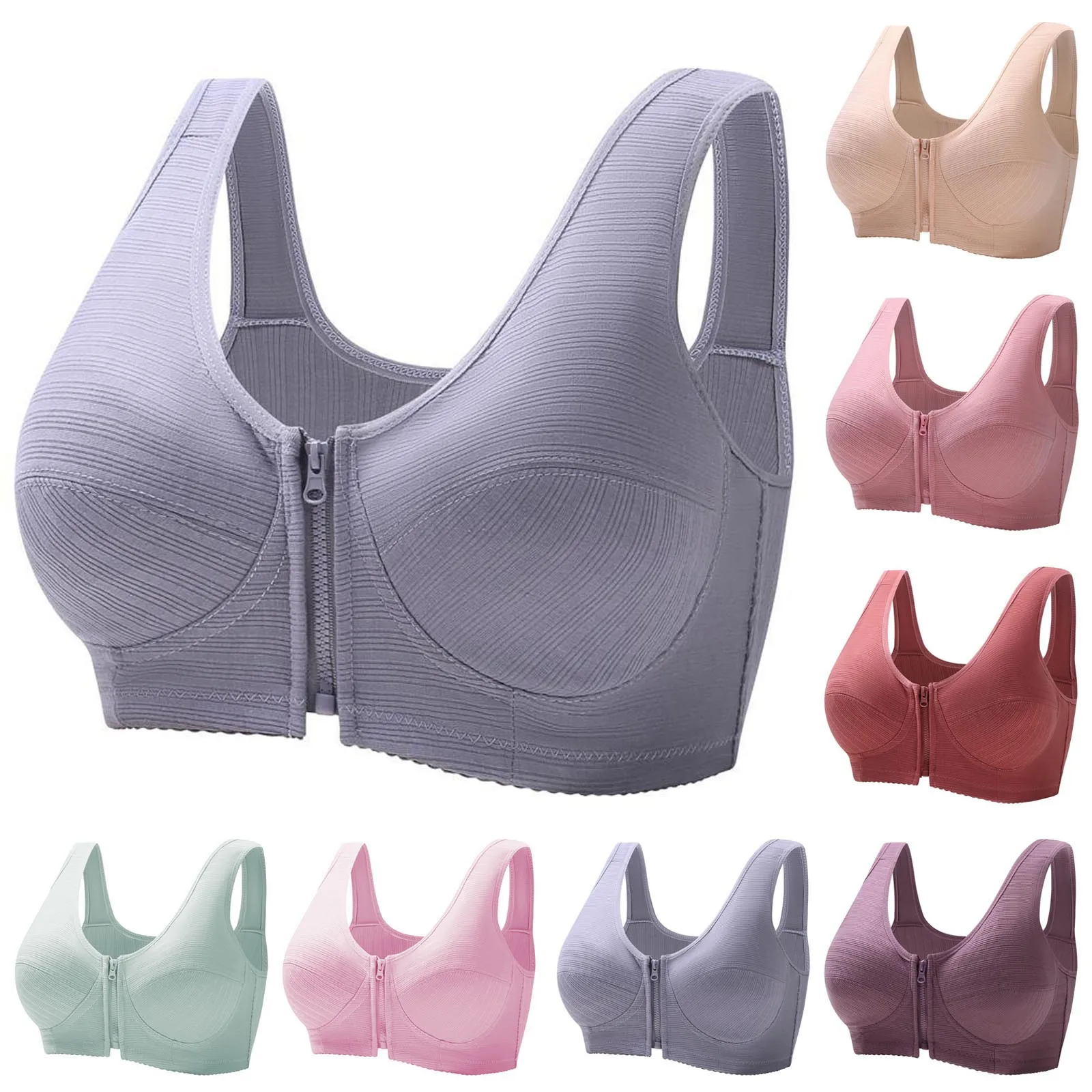 Women'S Underwear Bra Comfortable Close-Fitting Women'S Sleep Push-Up Front Buckle No Steel Ring Small Vest Bra Lenceria