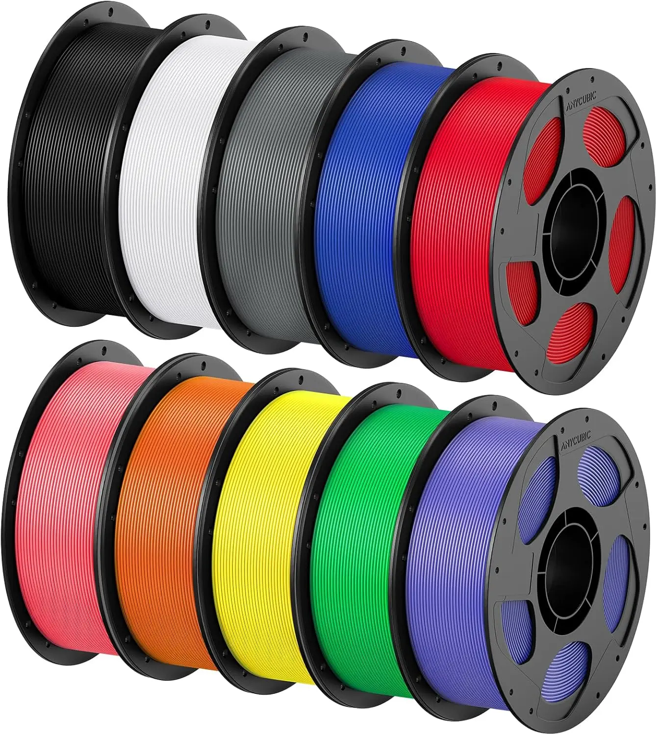 

Premium 3D Printer Filament Bundle: 10 Colors, 1.75mm, High Accuracy, Reusable Spools