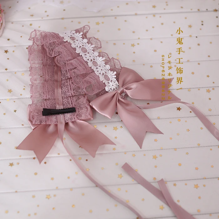 Tocado Lolita de estilo japonés, accesorios para el cabello de encaje dulce oscuro, diadema de sirvienta gótica Lolita