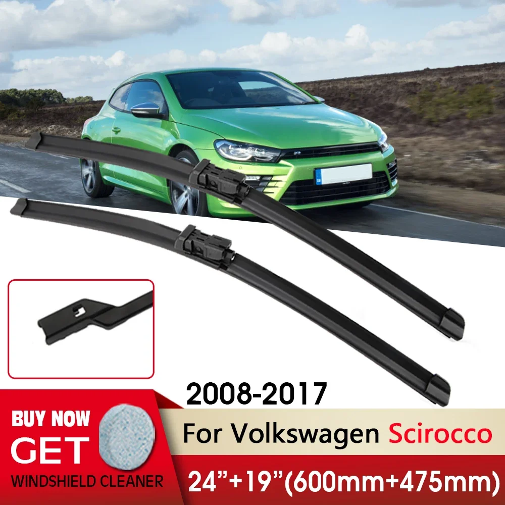 

Car Wiper Front Wiper Blade 24"+19" For Volkswagen Scirocco 2008 - 2014 2015 2016 2017 Front Windscreen Wipers Auto Accessories