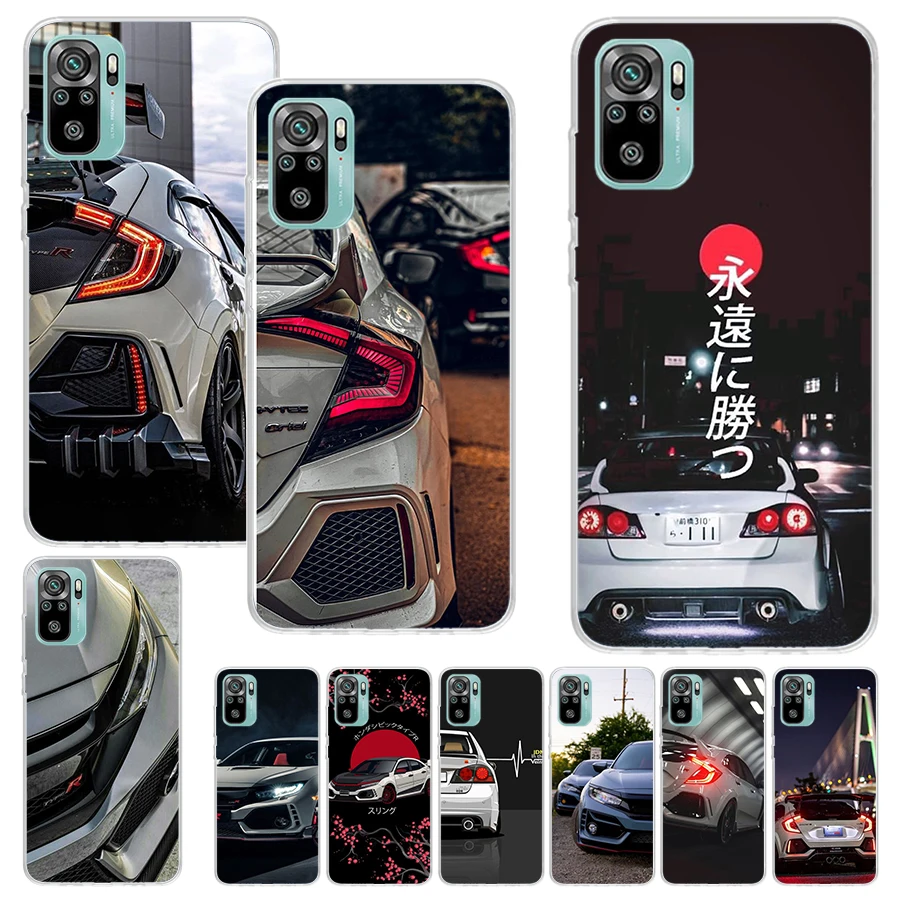 JDM Type R Civic Sport Car Phone Case For Xiaomi Redmi Note 13 12S 12 10 10S 11 11S 11E Pro Plus 11T 9 9S 9T 8 8T 7 Soft Silicon