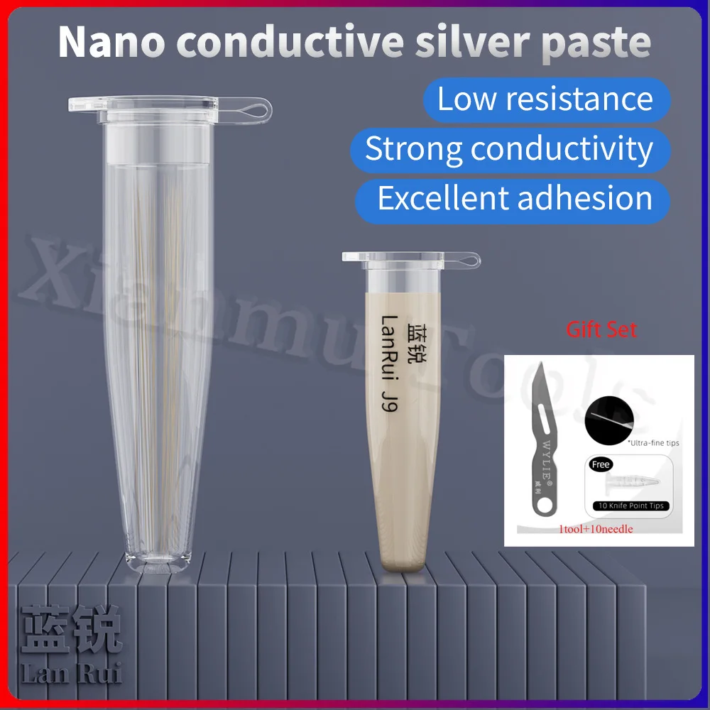 

Lanrui J9 Nano Silver Paste Инструмент для ремонта проводящего экрана для телефона Зелено-желтая линия исправления с низким сопротивлением