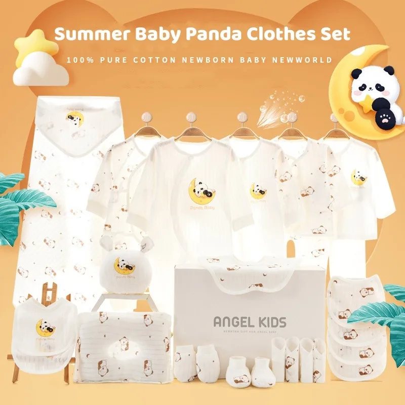 

21/24/26pcs Baby Panda Newborn Clothes Set Cartoon Pattern Baby Gift Set 0-6 Months Kids Clothes Suit Unisex