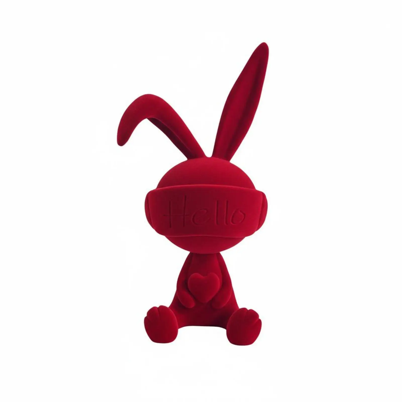 Flocked Hare Figurine Light Luxury Aesthetic Modern Hare Ornament Creative Design Sitting Bunny Statue for Homeowners, Living