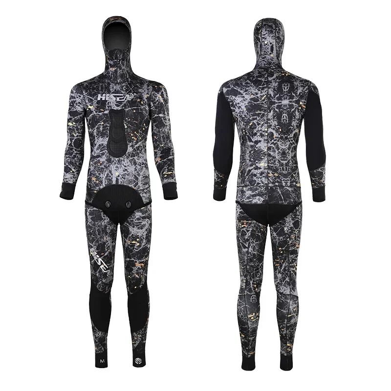 Winter Wetsuit Women Scuba Diving Suit 3mm Neopprene 2-Pcs camouflage spearfishing suit