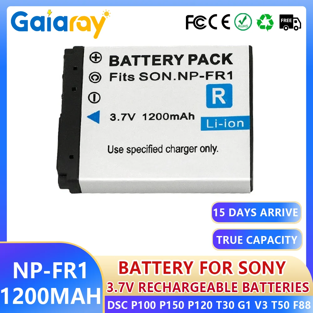 

1200mAh NP-FR1 Battery NP FR1 Camera Battery for SONY DSC P100 P150 P120 T30 G1 V3 T50 F88 P100LJ P100PP P100R P100S P150 Camera