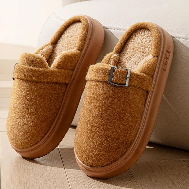 

Platform Women's Slippers Home Winter Plush Luxury Designer Woman Shoes Casual Indoor Fluffy Fuzzy Fur Slides Elegant Flats Soft