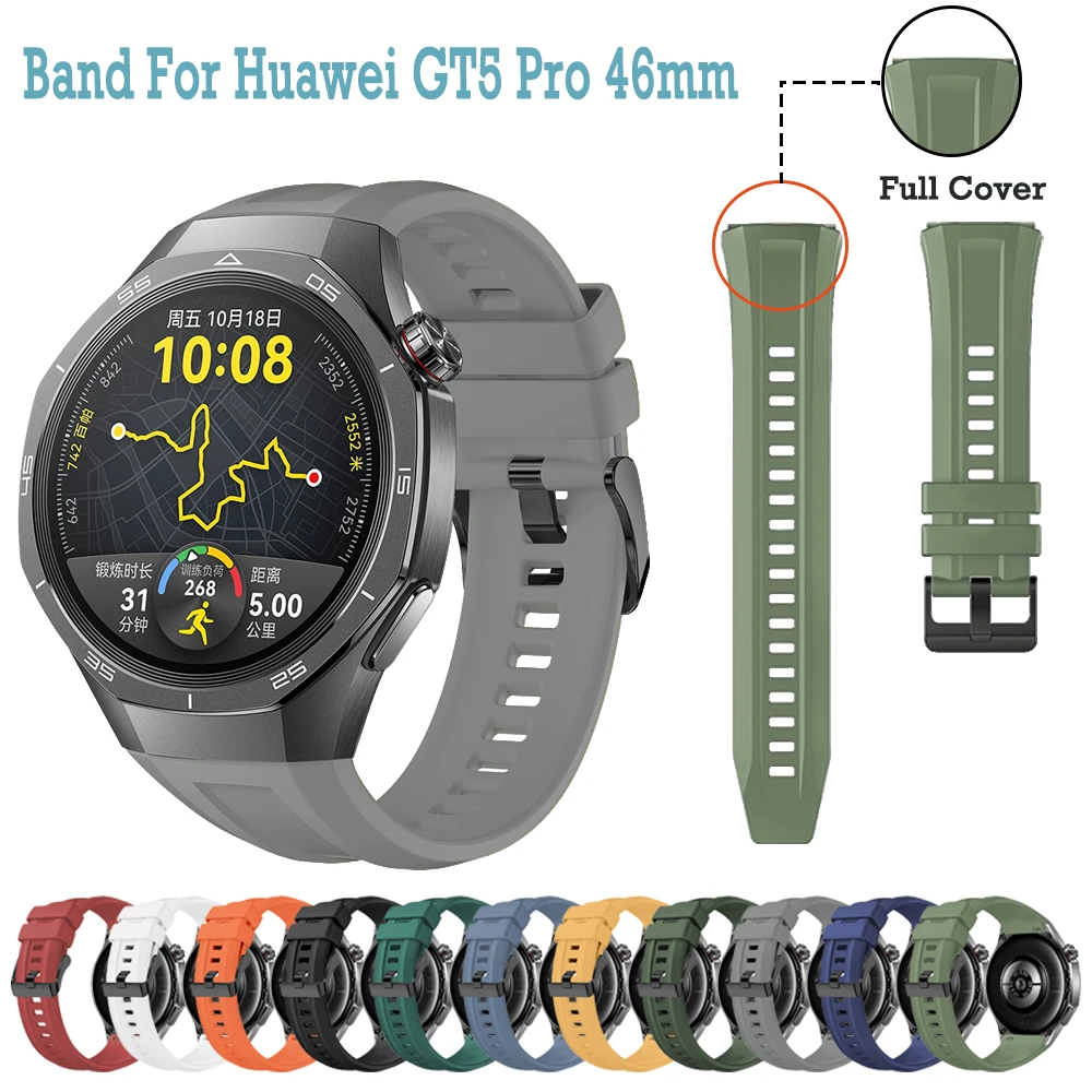 Cinturino in silicone da 22 mm per Huawei Watch GT5 Pro Cinturino con fibbia classica per Huawei GT5 Pro 46mm Accessori cinturino a copertura totale