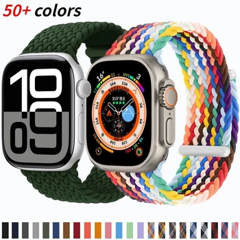 Laço solo trançado de nylon para apple watch band 45mm 44mm 40mm 42mm 46mm série ultra 10 9 8 7 6 5 4 se2 pulseira elástica ajustável