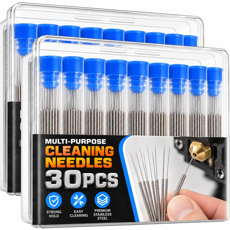 10/30PCS Stainless Steel Wiper Nozzle Cleaning Kit for Unclog Car Glass 3D Printer JetsGas Stoves Shower Heads Cleaning Needle